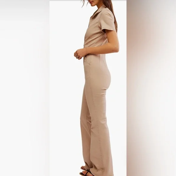 WE THE FREE JAYDE DENIM FLARED JUMPSUIT SIZE SMALL - Picture 4 of 12